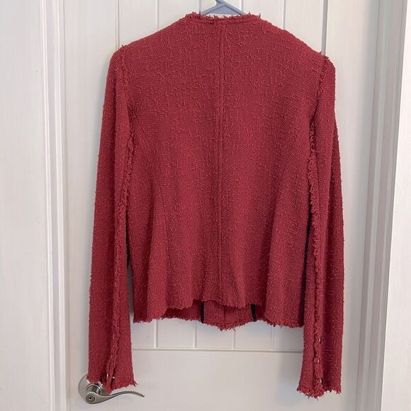 Iro Agnette Red Boucle Cotton Jacket Size 38 US 6 - Picture 4 of 11